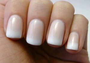 nude and white ombre nails