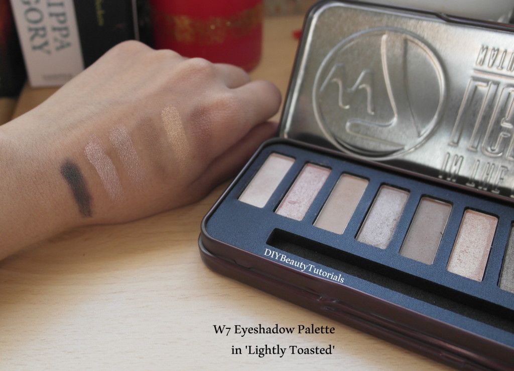 w7 eye shadow palette in lightly toasted